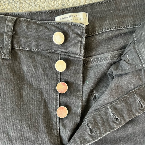 Zara womens high waisted skinny black jeans - size 6 - Picture 6 of 9